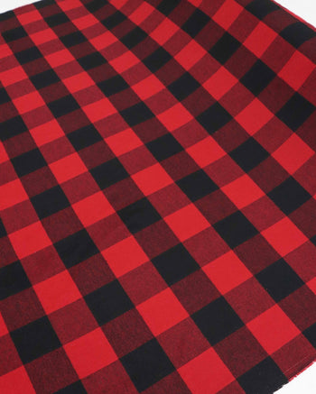 Tecido Flanela Mista Macro Quadriculado Preto e Vermelho