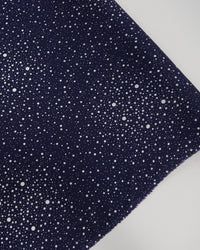 Tecido Viscose Italiano Constelação Branco e Azul Marinho