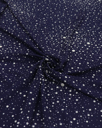 Tecido Viscose Italiano Constelação Branco e Azul Marinho
