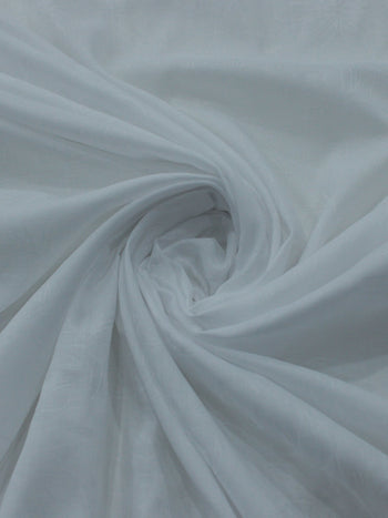 Tecido Cambraia Brocada Flores Branco