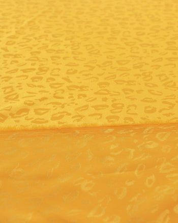 Tecido Cetim Brocado Animal Print Amarelo