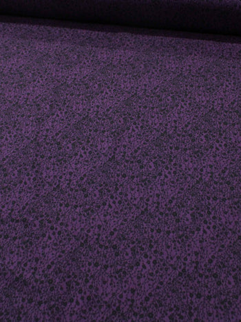 Tecido Linho Misto Ramos Roxo e Preto