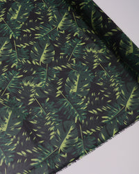 Tecido Crepe Chiffon Italiano Costela de Adão Tons de Verde e Preto