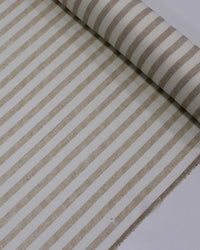 Tecido Linho Misto Listrado Caramelo e Offwhite