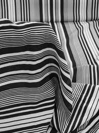 Tecido Viscose Listrado Preto e Creme