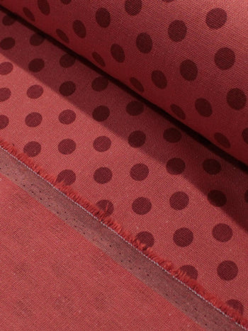 Tecido Linho Misto Poá Tons de Vermelho