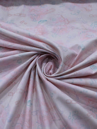 Tecido Sarja Mista Pinturas Rosa