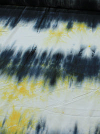 Tecido Viscose Estampa Tie-Dye Abstrato Amarelo e Preto