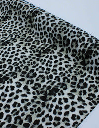 Tecido Crepe Bubble com Elastano Animal Print Cinza