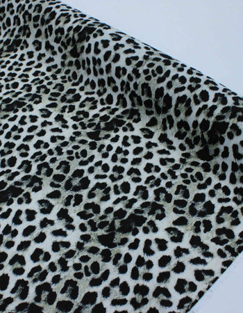 Tecido Crepe Bubble com Elastano Animal Print Cinza