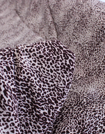 Tecido Crepe Bubble com Elastano Animal Print Marsala
