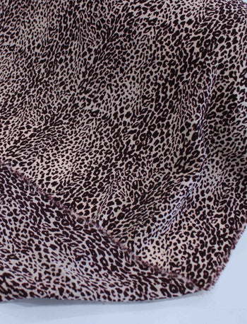 Tecido Crepe Bubble com Elastano Animal Print Marsala