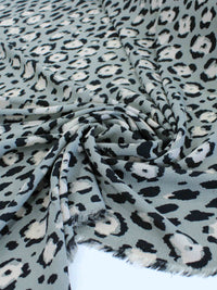 Tecido Crepe Bubble com Elastano Animal Print Tons de Cinza
