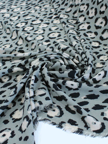 Tecido Crepe Bubble com Elastano Animal Print Tons de Cinza