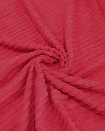 Tecido Veludo Cotelê Jumbo Vermelho Rubi