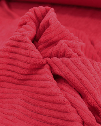 Tecido Veludo Cotelê Jumbo Vermelho Rubi