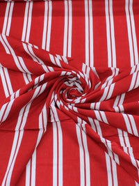 Tecido Viscose Listrado Duplo Vermelho e Branco
