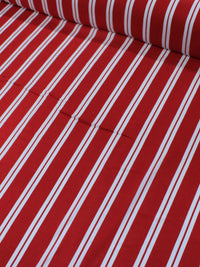 Tecido Viscose Listrado Duplo Vermelho e Branco