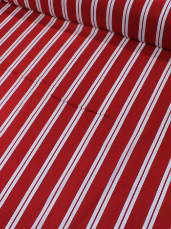 Tecido Viscose Listrado Duplo Vermelho e Branco