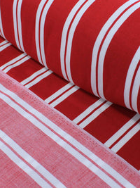 Tecido Viscose Listrado Duplo Vermelho e Branco