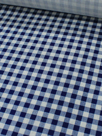 Tecido Linho Misto Leve Micro Xadrez Azul Marinho e Branco