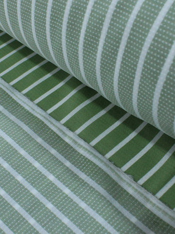 Tecido Viscose Mista Grossa Maquinetada Listras Verde Menta