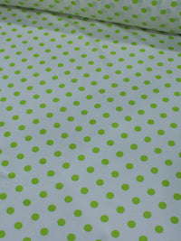 Tecido Viscose Maquinetada Poá Verde e Branco