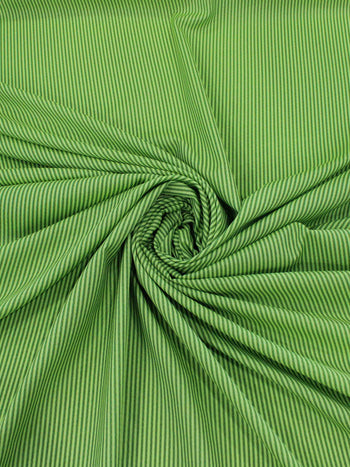 Tecido Viscose Mista Maquinetada Micro Listras Tons de Verde