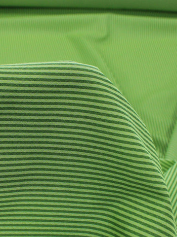 Tecido Viscose Mista Maquinetada Micro Listras Tons de Verde