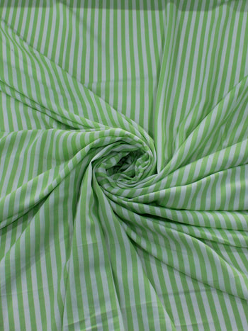 Tecido Viscose Listras Verde Claro e Branco
