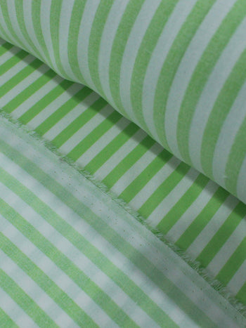 Tecido Viscose Listras Verde Claro e Branco