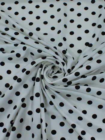 Tecido Crepe de Viscose Poá Preto e Branco