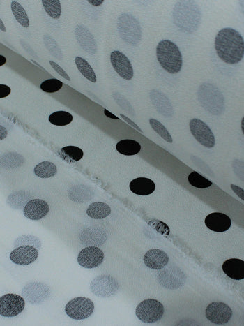 Tecido Crepe de Viscose Poá Preto e Branco