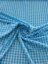 Tecido Viscose Micro Xadrez Azul Claro e Branco