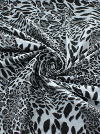 Tecido Sarja Mista Animal Print Cinza