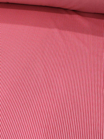 Tecido Viscose Mista Maquinetada Micro Listras Tons de Rosa