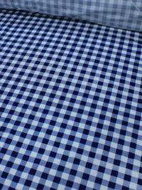 Tecido Tricoline Xadrez Vichy Azul Marinho e Branco