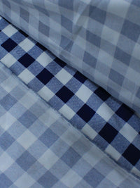 Tecido Tricoline Xadrez Vichy Azul Marinho e Branco