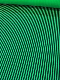 Tecido Linho Misto de Algodão Listras Verde Bandeira e Preto