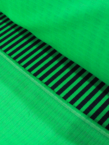 Tecido Linho Misto de Algodão Listras Verde Bandeira e Preto