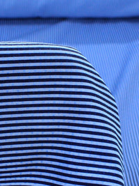 Tecido Tricoline Mista Maquinetada Azul Marinho e Azul