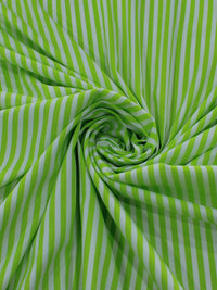 Tecido Viscose Mista com Elastano Listras Verde e Branco
