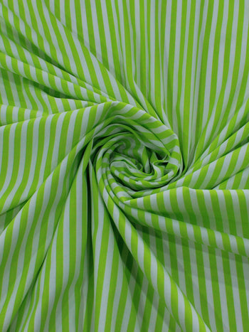 Tecido Viscose Mista com Elastano Listras Verde e Branco