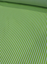 Tecido Viscose Mista com Elastano Listras Verde e Branco