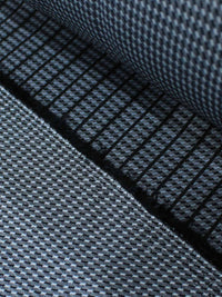 Tecido Viscose Mista Listras Maquinetada Cinza e Preto