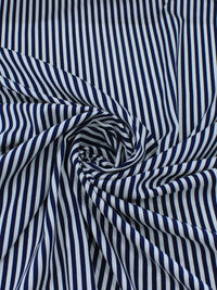 Tecido Alfaiataria de Viscose Listras Azul Marinho e Branco