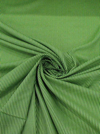 Tecido Viscose Mista Maquinetada Micro Listras Tons de Verde
