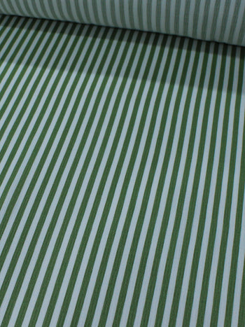 Tecido Viscose Mista Casca de Árvore Listra Verde Oliva e Branco