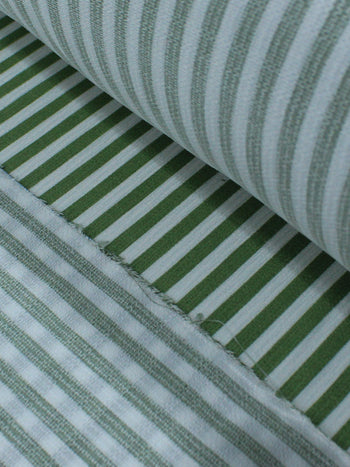 Tecido Viscose Mista Casca de Árvore Listra Verde Oliva e Branco