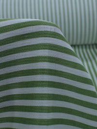 Tecido Viscose Mista Casca de Árvore Listra Verde Oliva e Branco